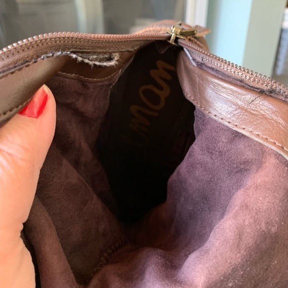 Sam Adelman knee high riding boots brown suede and leather low heel EUC - Picture 12 of 16